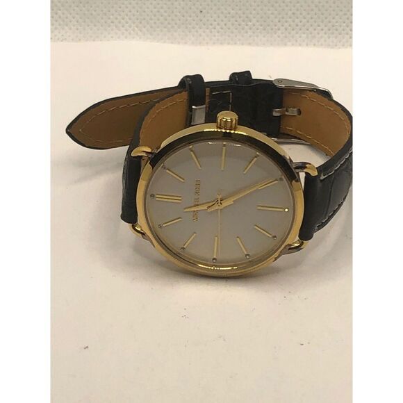 Michael Kors MK2737 Women's Black Leather Analog White Dial Quartz Watch OP421 - Picture 5 of 9